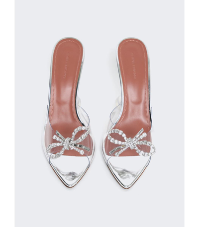 Shop Amina Muaddi Rosie Glass Heeled Sandal Transparent