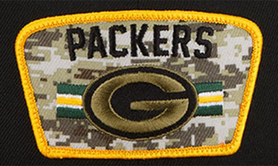 Shop New Era Black/camo Green Bay Packers 2021 Salute To Service 59fifty Fitted Hat