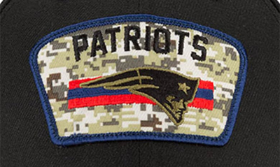 Shop New Era Black/camo New England Patriots 2021 Salute To Service 39thirty Flex Hat