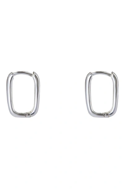 Shop Argento Vivo Sterling Silver Oblong Hoop Earrings In Silver