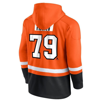 Shop Fanatics Branded Carter Hart Orange/black Philadelphia Flyers Player Lace-up V-neck Pullover Hoodie