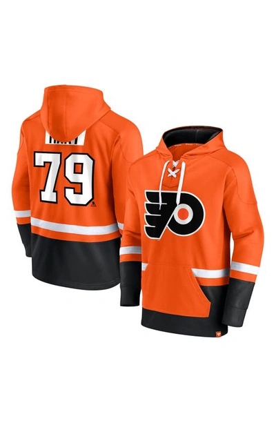 Shop Fanatics Branded Carter Hart Orange/black Philadelphia Flyers Player Lace-up V-neck Pullover Hoodie