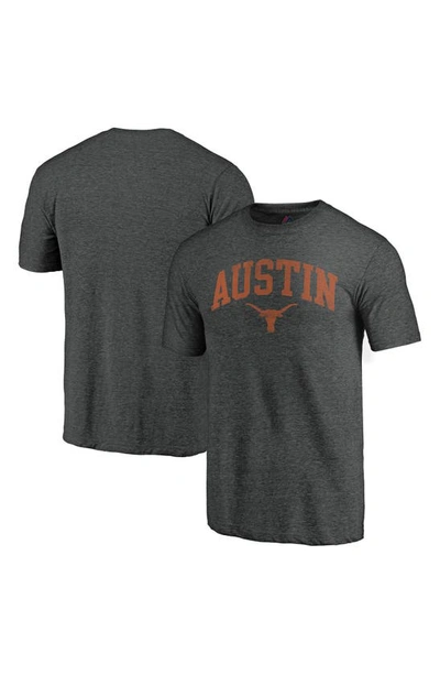 Shop Fanatics Branded Heathered Charcoal Texas Longhorns College Town Tri-blend T-shirt In Heather Charcoal