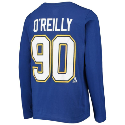 Shop Zzdnu Outerstuff Youth Ryan O'reilly Blue St. Louis Blues Authentic Stack Long Sleeve Name & Number T-shirt