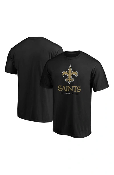Shop Fanatics Branded Black New Orleans Saints Big & Tall Team Logo Lockup T-shirt