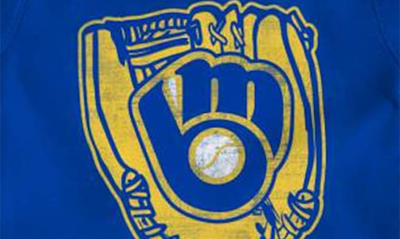 Shop Outerstuff Newborn Royal/gold/cream Milwaukee Brewers Three-pack Number One Bodysuit