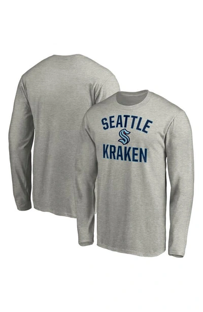 Shop Fanatics Branded Heather Gray Seattle Kraken Victory Arch Long Sleeve T-shirt