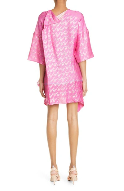 Shop Fendi Bikini Grils Graphic Jacquard Silk Blend Minidress In Multicolor