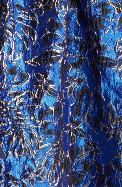 Shop Lilly Pulitzer Calyssa Balloon Sleeve Brocade Dress In Blue Grotto Twilight Floral