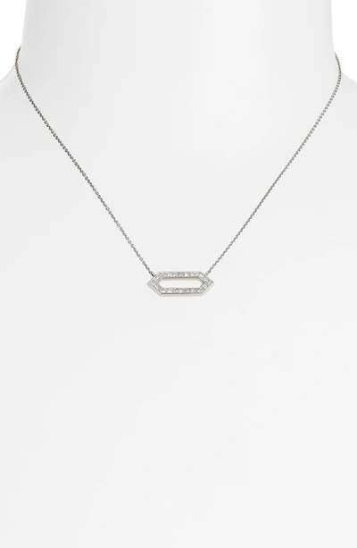 Shop Sethi Couture Silhouette Diamond Hexagon Pendant Necklace In White Gold/ Diamond