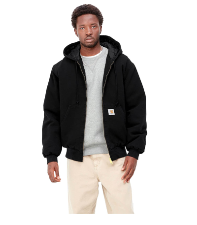 Carhartt Active Hooded Organic Cotton-piqué Jacket In Black | ModeSens