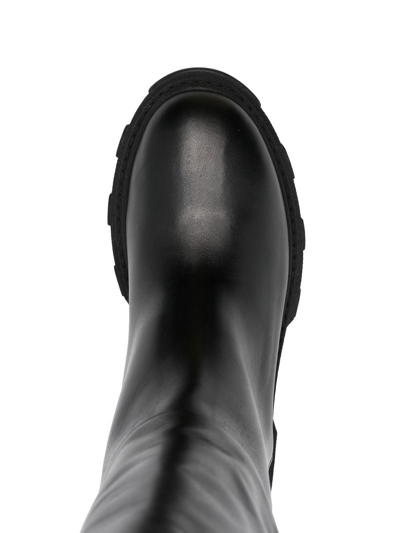 Shop Gia Borghini Leather Tubular Boots In Black