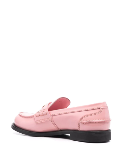 Shop Miu Miu Patent Leather Penny Loafers