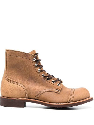 Shop Red Wing Shoes Iron Ranger Leather Ankle Boots In Leather Brown