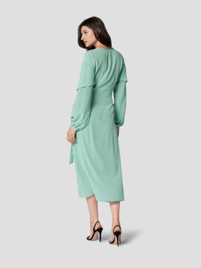 Shop Equipment Korinne Silk Dress In Creme De Menthe Green