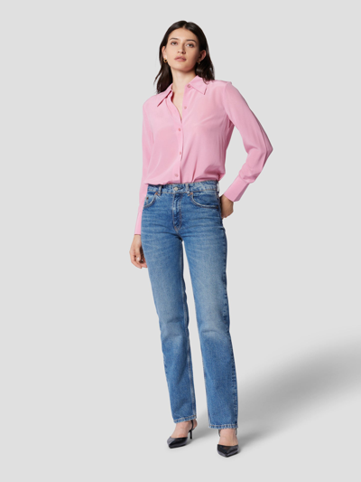 Shop Equipment Leona Silk Shirt In Pink Wild Rose