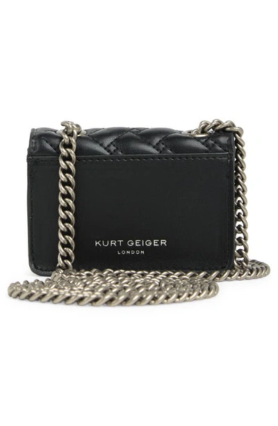 Kurt Geiger Micro Kensington Faux Leather Crossbody Bag In Black