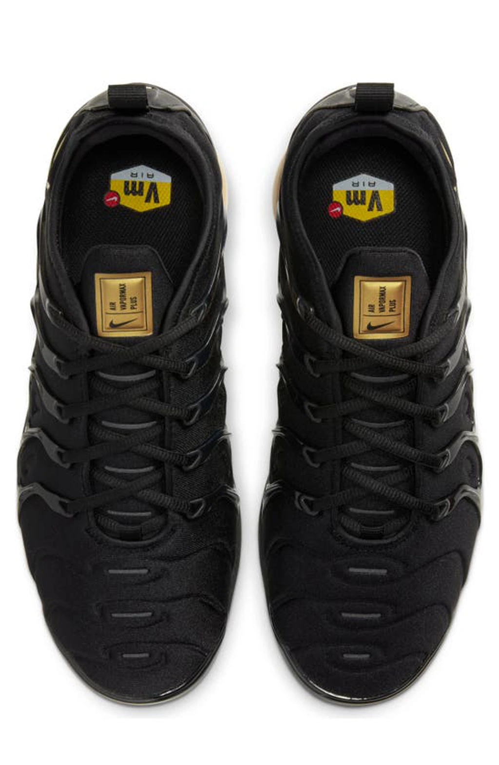 Nike Men s Air Vapormax Plus Running Sneakers From Finish Line In Black metallic Gold ModeSens