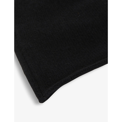 Shop Joseph Folded-brim Exposed-seam Cashmere Beanie Hat In Black