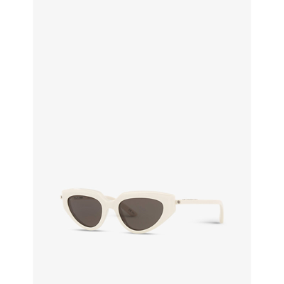 Shop Balenciaga Women's White Bb0159s Cat's Eye-frame Acetate Sunglasses