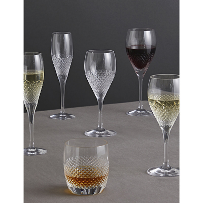 Wedgwood Vera Wang Diamond Mosaic Diamond-cut Set Of Two Crystal Wine Goblets