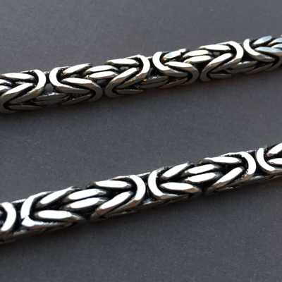 Pre-owned Handmade Real 925 Sterling Silver Box Byzantine King Men Chain Necklace 164gr 22inch 8mm