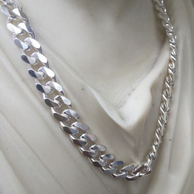 Pre-owned Handmade 24 Inch Boys Mens Tight Curb Chain Miami Neckchain 925 Sterling Silver 8mm 87gr