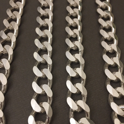 Pre-owned Handmade 24 Inch Boys Mens Tight Curb Chain Miami Neckchain 925 Sterling Silver 8mm 87gr