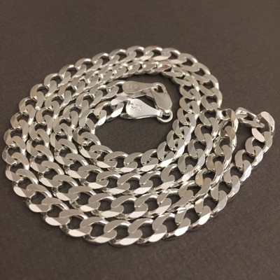 Pre-owned Handmade 24 Inch Boys Mens Tight Curb Chain Miami Neckchain 925 Sterling Silver 8mm 87gr