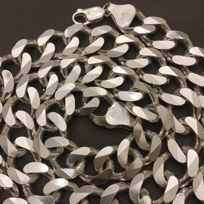 Pre-owned Handmade 24 Inch Boys Mens Tight Curb Chain Miami Neckchain 925 Sterling Silver 8mm 87gr