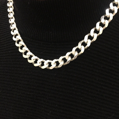 Pre-owned Handmade 24 Inch Boys Mens Tight Curb Chain Miami Neckchain 925 Sterling Silver 8mm 87gr
