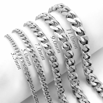 Pre-owned Handmade 24 Inch Boys Mens Tight Curb Chain Miami Neckchain 925 Sterling Silver 8mm 87gr