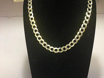 Pre-owned R C I 14kt Yellow Gold Mens Solid Concave Curb Link 22" 10 Mm 46 Grams Chain/necklace In No Stone