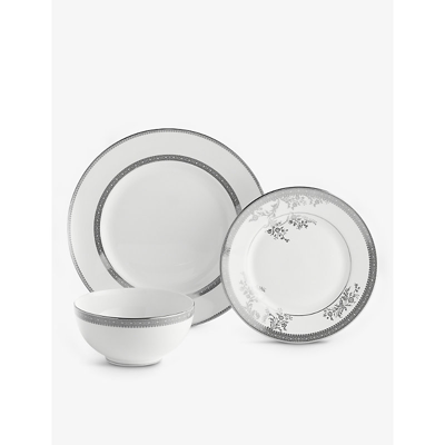 Wedgwood X Vera Wang Lace Platinum 12-piece China Dining Set