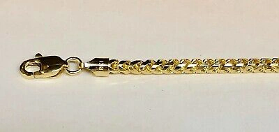 Pre-owned R C I 14k Yellow Gold Mens Solid D/c Round Franco Link 24" 2.2 Mm 14grm Chain Necklace In No Stone