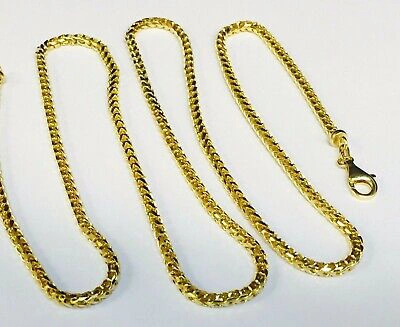 Pre-owned R C I 14k Yellow Gold Mens Solid D/c Round Franco Link 24" 2.2 Mm 14grm Chain Necklace In No Stone