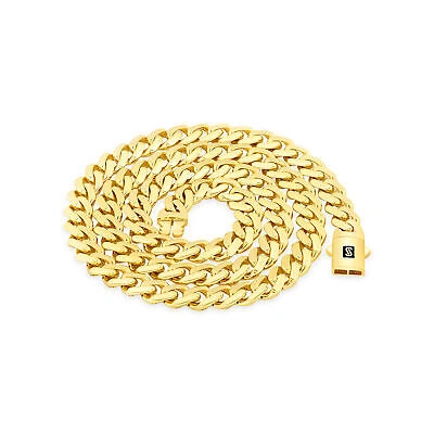 Pre-owned Nuragold 14k Yellow Gold Royal Monaco Miami Cuban Link 7.5mm Chain Pendant Necklace 22"