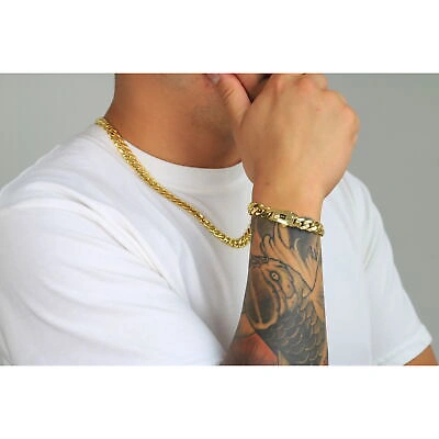Pre-owned Nuragold 14k Yellow Gold Royal Monaco Miami Cuban Link 9mm Chain Pendant Necklace 24"