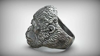 Pre-owned Liberty Gorilla Ring Silver Gold Sculpture Animal Design Jungle Unisex Man Woman