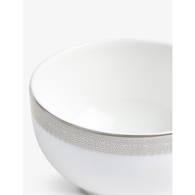 Wedgwood Vera Wang Lace Platinum Metallic-pattern Bone-china Bowl 11cm