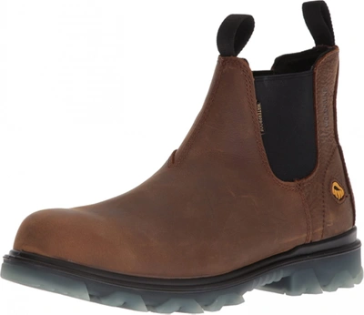 Pre-owned Wolverine Kids'  Men's I-90 Waterproof Composite-toe Romeo Slip-on Construction Boot In Brown