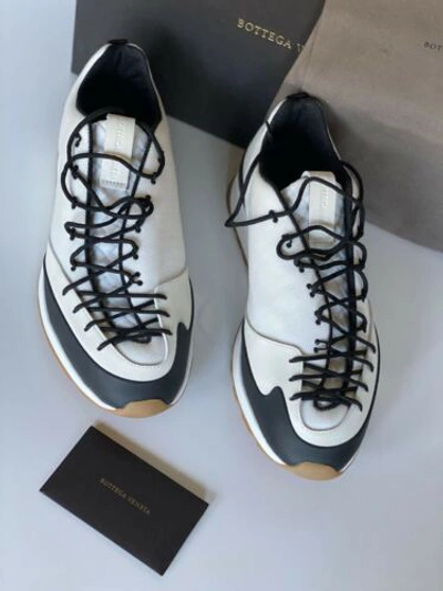 Pre-owned Bottega Veneta $790  Men's Scar Tex White Sneakers 8 Us (41 Euro) 609891