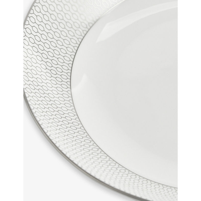 Wedgwood Gio Platinum Metallic Geometric-pattern Bone-china Pasta Bowl 24cm