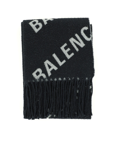 Shop Balenciaga Scarves In Bnlack