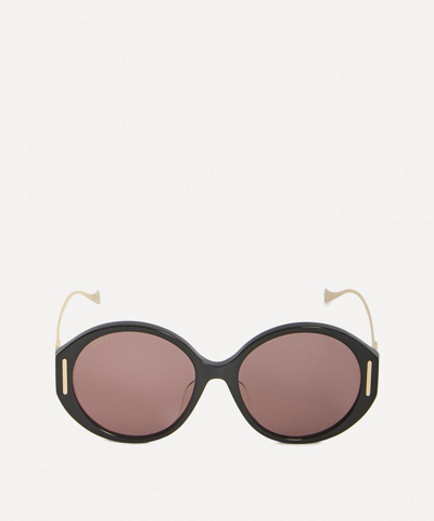 Gucci Interlocking G Round-frame Sunglasses In Black