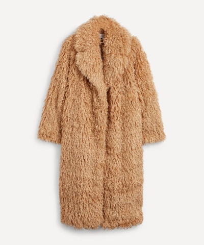 Shop Aligne Gibb Plush Fur Coat In Biscuit