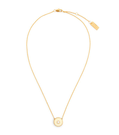 Shop Marc Jacobs The Medallion Pendant Necklace In Beige