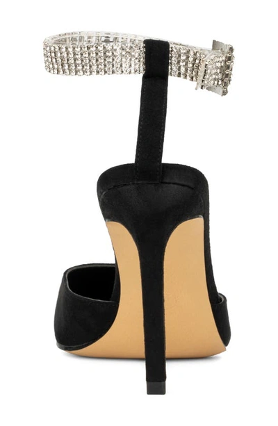 New York And Company Mallory Embellished Ankle Strap Pump In Black