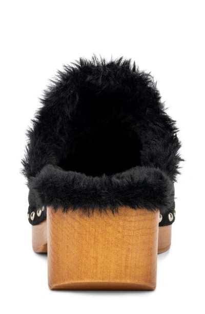 New York And Company Wynna Studded Faux Fur Lined Clog In Black