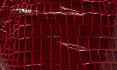 Chase & Chloe Chain Embellished Stiletto Heel Bootie In Red Croc